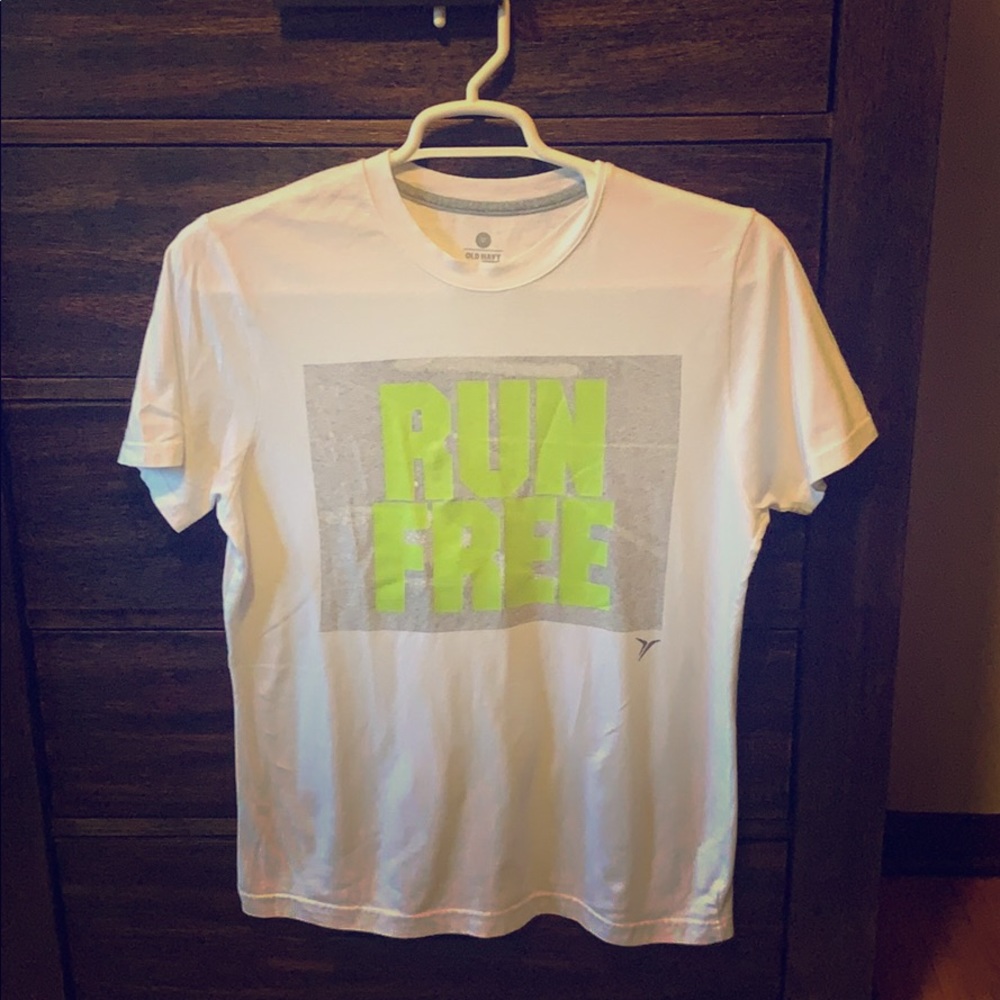 Plain white T-shirt ( RUN FREE )